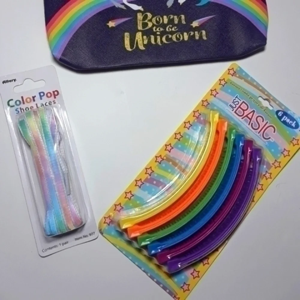 Born To Be Unicorn Bag, Banana Clips, Laces Bundle
